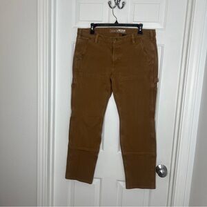 Carhartt Brown Rugged Flex Relaxed Fit Twill Double Front Work Pant Size 14 BN42